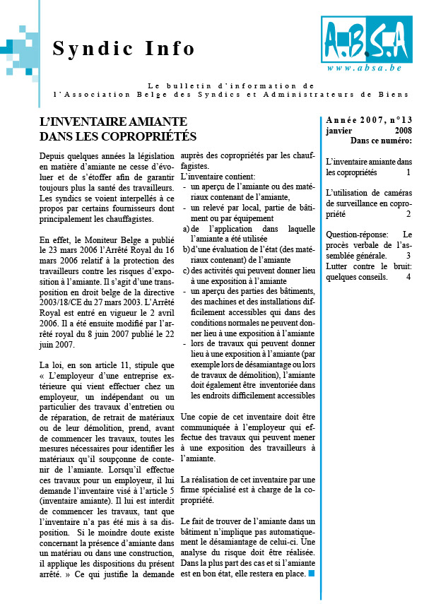 N°13 - janvier 2008