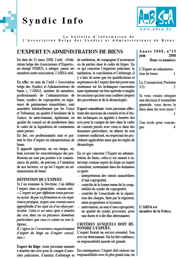 Syndicinfo - N°15 - juin 2008