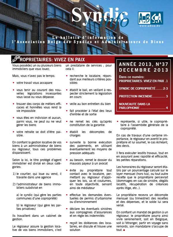 Syndicinfo - N°37 - décembre 2013