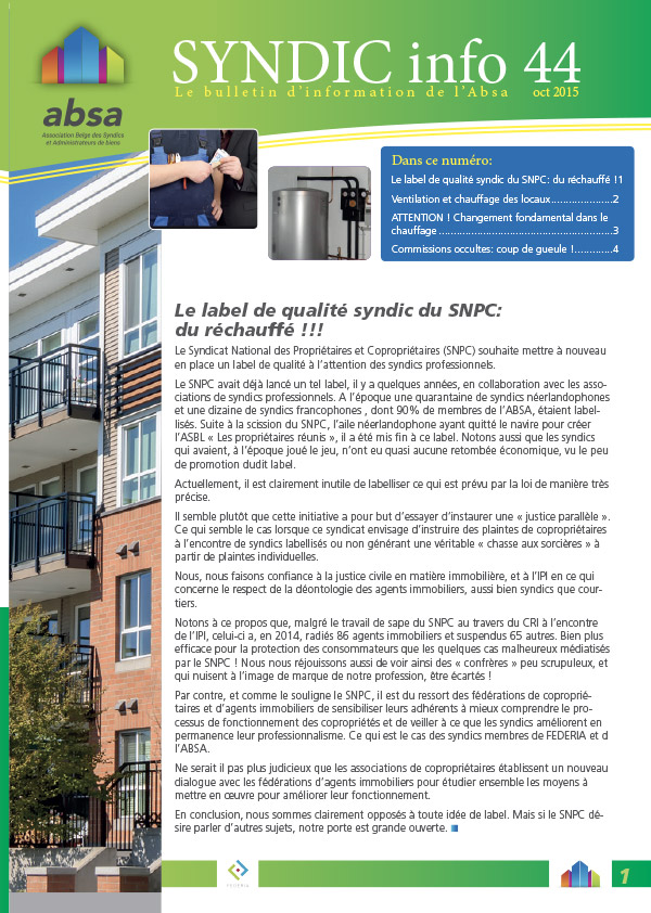 Syndicinfo - N°44 - octobre 2015