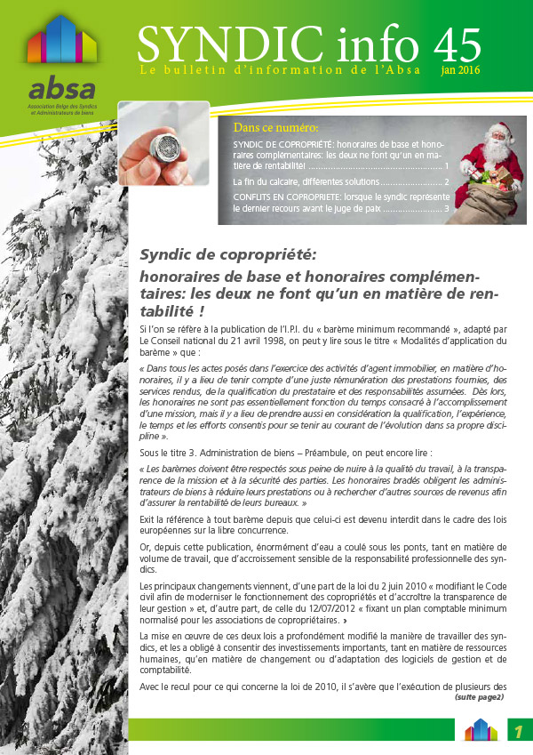 Syndicinfo - N°45 - janvier 2016